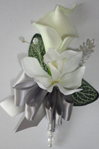 Ivory Calla Lily & Orchid Corsage